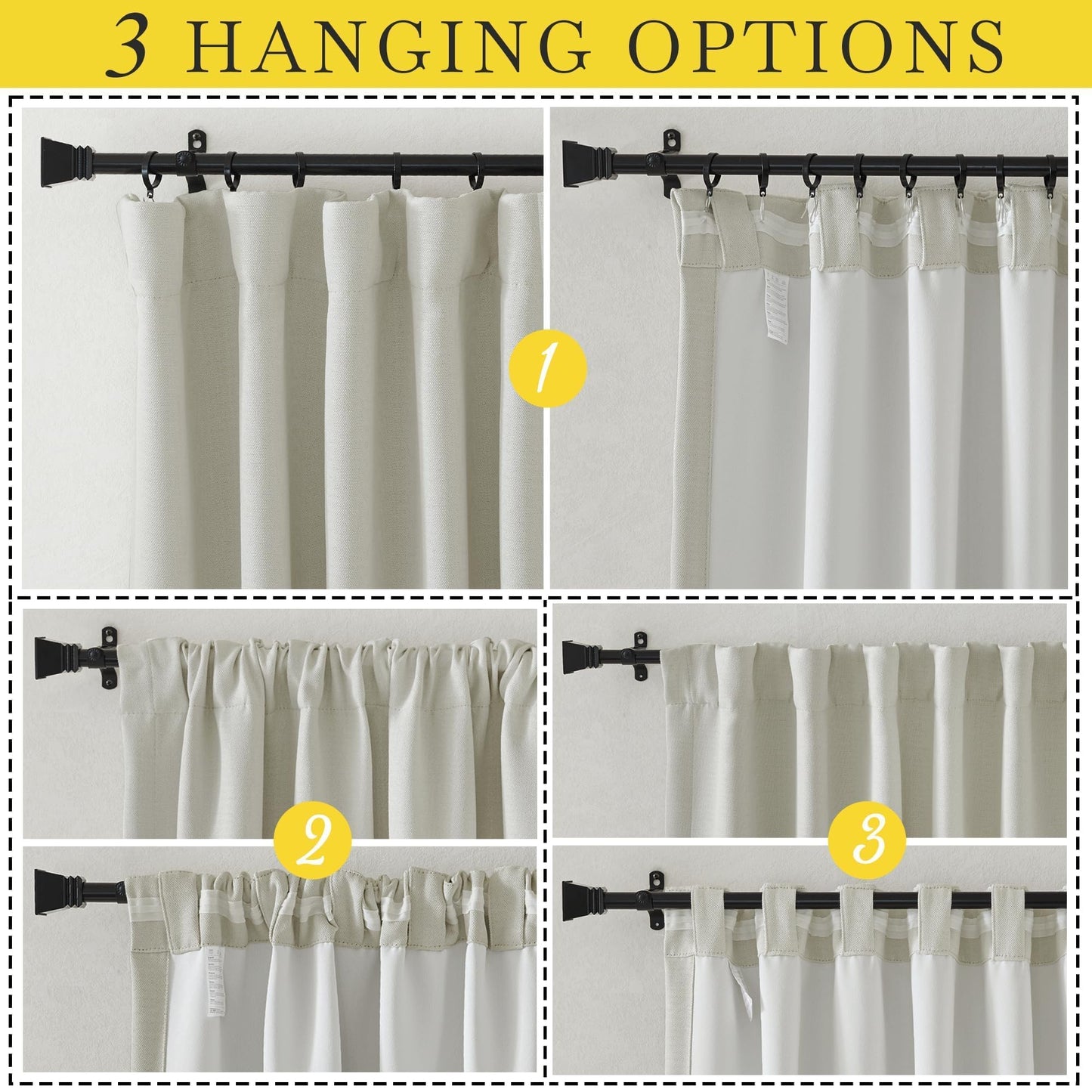 NICETOWN Room Darkening Curtains 84 inches Long Thermal Faux Linen Curtains for Bedroom 2 Panels, Pinch Pleated Light Blocking Thermal Insulated Thick Drapes for Living Room, Natural, W50 x L84
