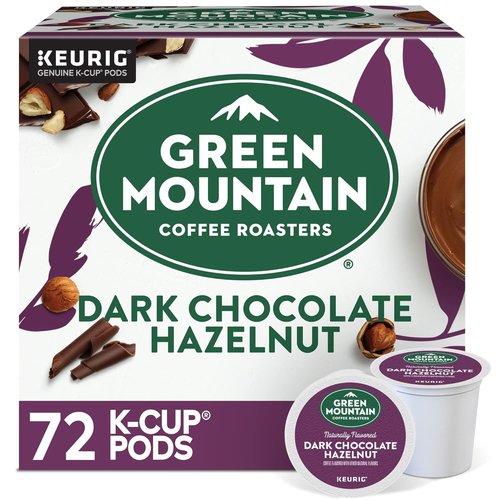 Green Mountain Coffee Roasters Dark Chocolate Hazelnut Coffee | 72 Keurig K-Cup Pods for Rich Flavor