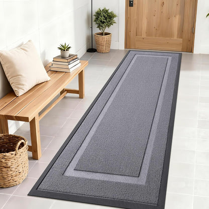 OLANLY Waterproof Front Door Mat - All-Season Indoor/Outdoor Doormat | Sturdy Rubber, Easy Clean, 71x23, Classic Gray
