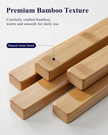 Kitsure Bamboo Wooden Shoe Rack - Stackable Organizer for Space-Saving Entryway, 26.8" x 11" x 18.9", Natural