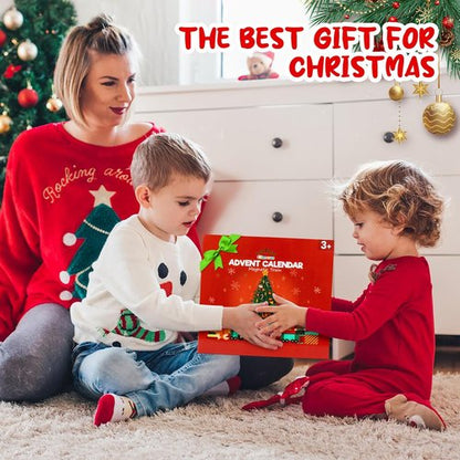 Commodum Christmas Advent Calendar - Magnetic Wooden Animals Train Set for Kids | 24 Days of Fun Holiday Surprises