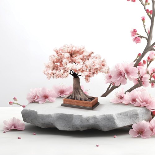 Department 56 Cherry Blossom Tree Figurine - Blooming Village Collection Accessory, 4.3 Inch, Multicolor