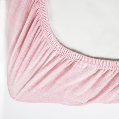 Lush Decor Baby Boho Metallic Hearts Solid Textured Linen Soft & Plush Fitted Crib Sheet, 52"x 28" x 9", Pink