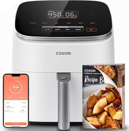 Cosori 9-in-1 TurboBlaze Air Fryer - Smart Control, 6 Qt, Precise Heating, Cream Finish