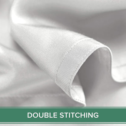 Pure Bamboo California King Sheets - 100% Organic Viscose Bed Set, Soft & Cooling | White, Double Stitching