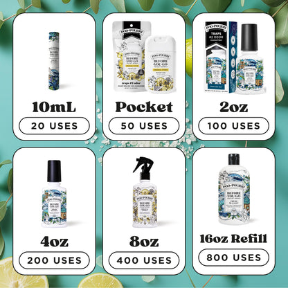 Poo-Pourri Before-You-Go Toilet Spray, Fresh Sea Salt, 2 Fl Oz, Up to 100 Uses, Bathroom Odor Deodorizer with Essential Oils for Home or Work, Travel Essentials, TSA Approved Size, Sea Salt Bergamot