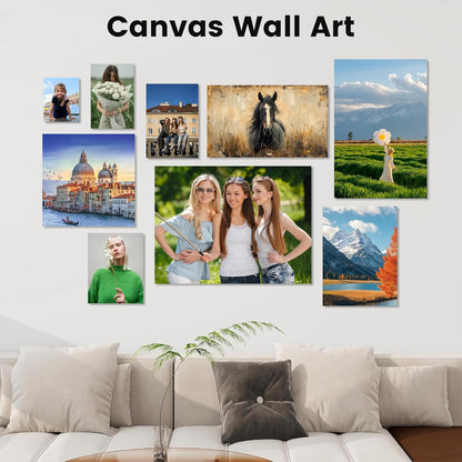 Skiennix Custom 24x36 Canvas Poster - Upload Your Photo for Unique Wall Art (Unframed)
