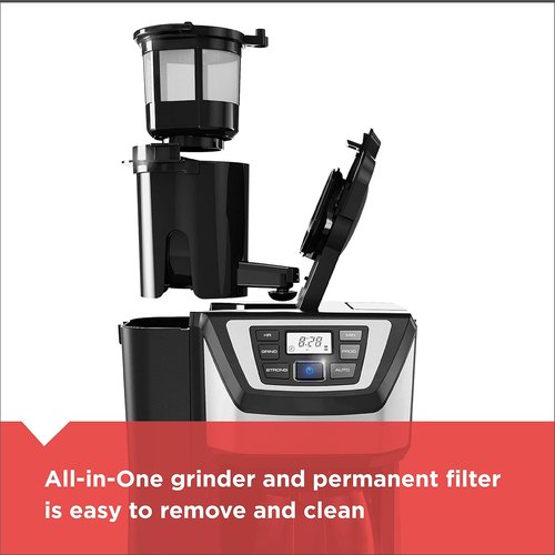 BLACK+DECKER 12-Cup Coffeemaker - Mill and Brew Functionality in Sleek Black Finish