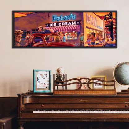 upsimples 13.5x40 Picture Frame, Display Pictures 10x30 with Mat or 13.5 x 40 Without, Wall Hanging Panoramic Frames, Black, 1 Pack