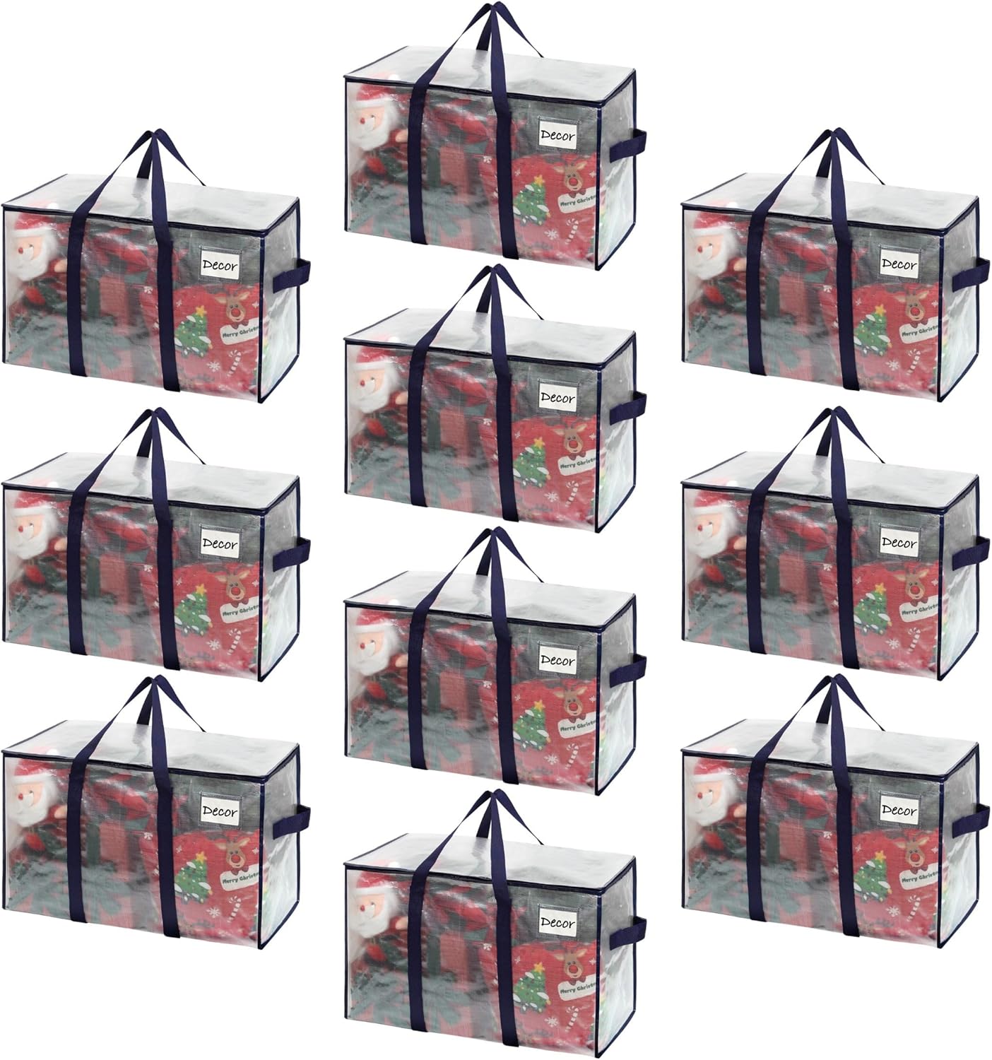 VENO Heavy Duty Moving Bags - 10 Pack Extra Large Storage Solution with Reinforced Handles & Strong Zippers | Foldable & Reusable for Clothes & Dorm Storage