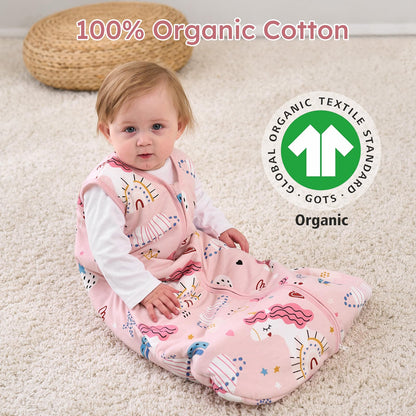 Yoofoss Baby Sleep Sack 6-12 Months, 1.5 Tog Baby Wearable Blanket with 2-Way Zipper, 100% Cotton Organic Fabric Winter Infant Sleeping Sack, Warm Soft Comfy