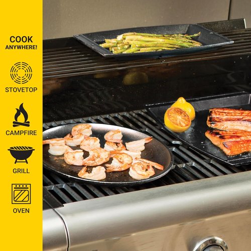 Lodge Cast Iron Griddle - 13.375" Oval Design for Perfect Cooking | Durable Black Finish
