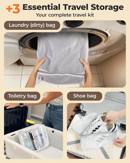 BAGSMART Rechargeable Wireless Pump - Portable Vacuum Storage Bags Set for Travel & Home | 18 Combo Bags