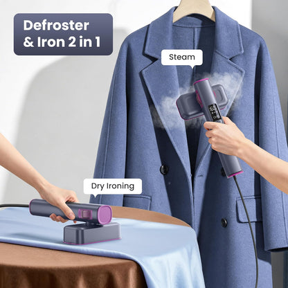Steam Genie Handheld Garment Steamer - Portable Travel Steamer with 90° Rotation & 3 Gear Settings