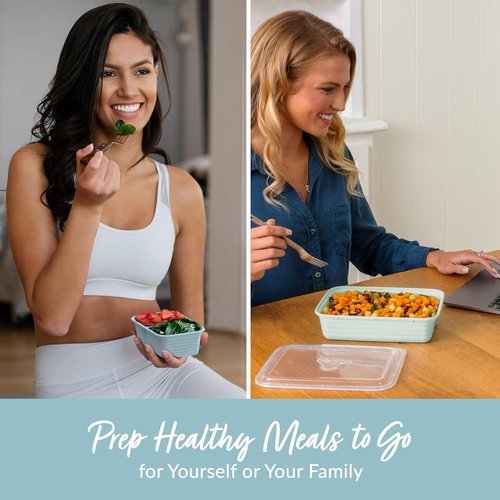 Bentgo Prep 60-Piece Meal Prep Kit - Reusable BPA-Free Food Containers & Snack Boxes | Microwave & Dishwasher Safe (Floral Pastels)
