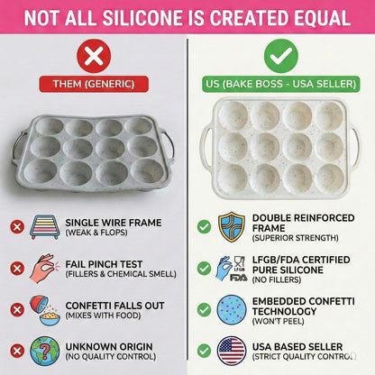 Skiennix Silicone Muffin Pan Set - Nonstick 12-Cup & 24-Cup Mini Pans | BPA-Free, Dishwasher-Safe, Cream