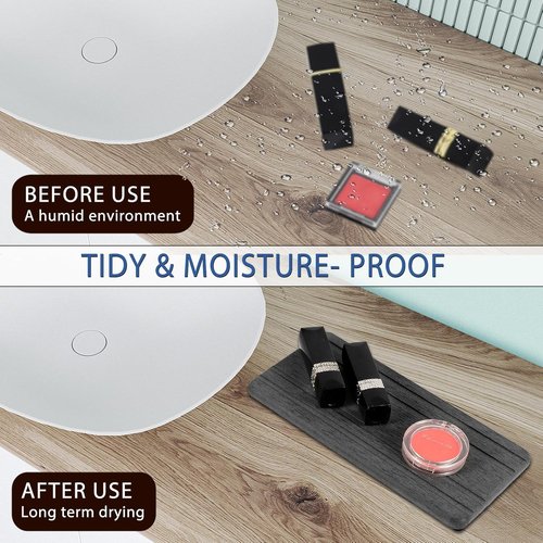 Diatomite Stone Sink Tray Set by DryingNeat - 3PCS Instant Drying Coasters | Kitchen Sponge Holder - 8x4 & 4x4 Inches
