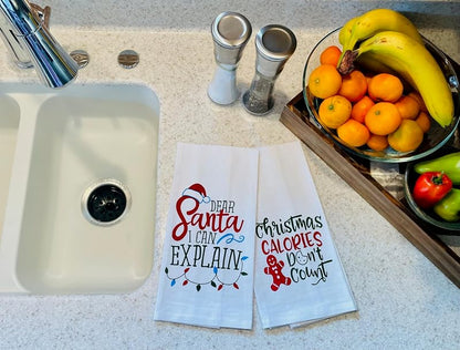 Variation of THIS listing: Funny Christmas 6-Pack Flour Sack Towels – 15 x 25 in 100% Cotton Kitchen towels