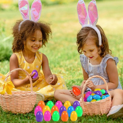 Biubumtu 30Pcs Fillable Easter Eggs, 2.36'' Plastic Bright Easter Eggs Empty Bulk Assortment, Perfect for Easter Egg Hunt/Surprise Egg