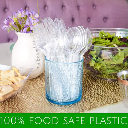 Plasticpro Disposable Clear Plastic Cutlery Disposable utensils Heavyweight 100 Count (Forks)