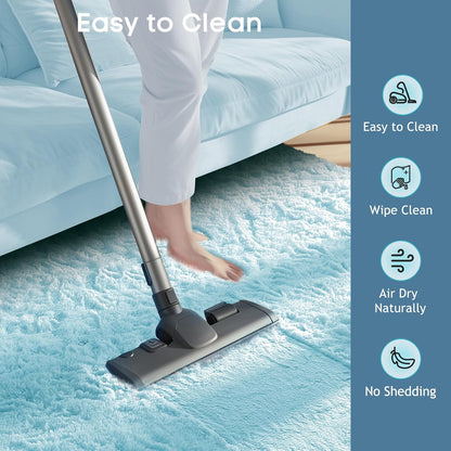 Ophanie Light Blue Area Rug - Soft Shag Carpet for Living Room & Nursery | 8x10 Size