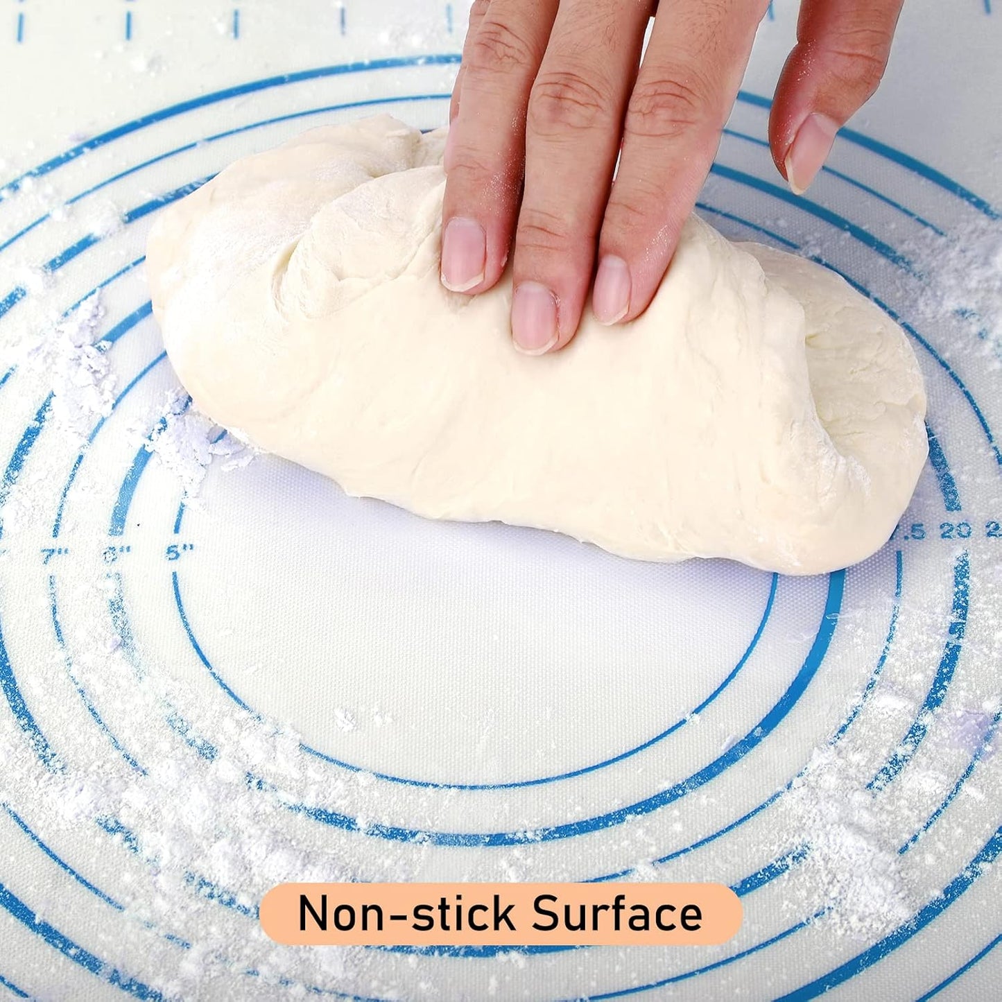 Skiennix Silicone Baking Mat - Non-Stick Pastry Mat with Measurements for Dough & Pizza | 24'' x 32'' Blue