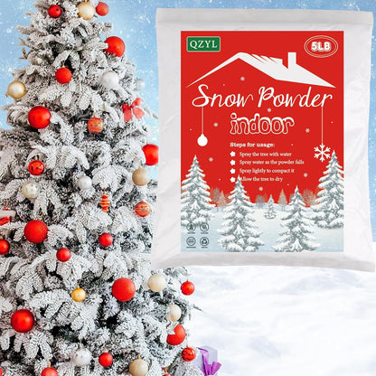 QZYL Christmas Tree Flocking Powder - 5Lbs Self-Adhesive Fake Snow for Holiday Decor | White Snow Flock