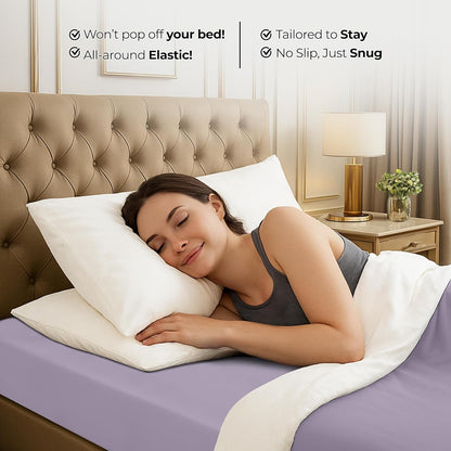Utopia Bedding King Fitted Sheet - Soft Microfiber - Deep Pocket, Shrinkage & Fade Resistant | Lavender