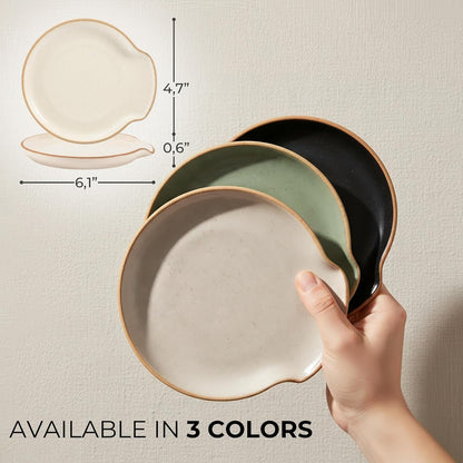 Skiennix Ceramic Spoon Rest - Stylish & Easy-to-Clean Spoon Holder for Kitchen Countertop | Dishwasher Safe