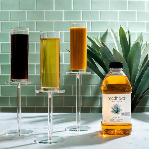 Madhava Organic Light Agave - 100% Pure Blue Nectar | Vegan Natural Liquid Sweetener, 46 Oz (Pack of 2)