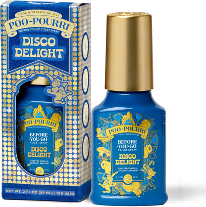 Poo-Pourri Before-You-Go Toilet Spray - Disco Delight, 2 Fl Oz | Frosted Vanilla, Coconut & Mint