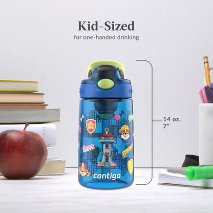 Contigo Aubrey Water Bottles - Leak-Proof & Spill-Proof Autospout Design | 14oz, Green & Blue, 2-Pack
