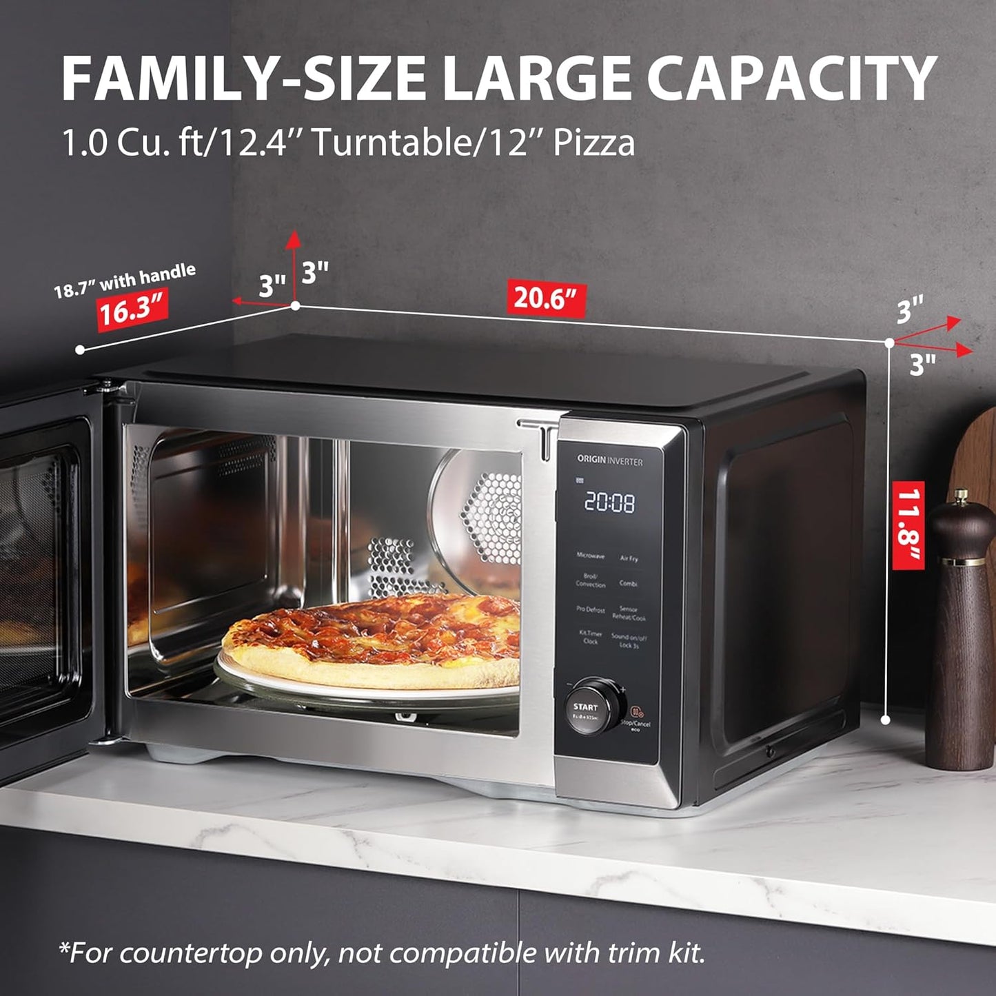 TOSHIBA Countertop Microwave Oven - Air Fryer Combo with Inverter & Convection | 1.0 Cu.Ft, 1000W, 27 Auto Menus