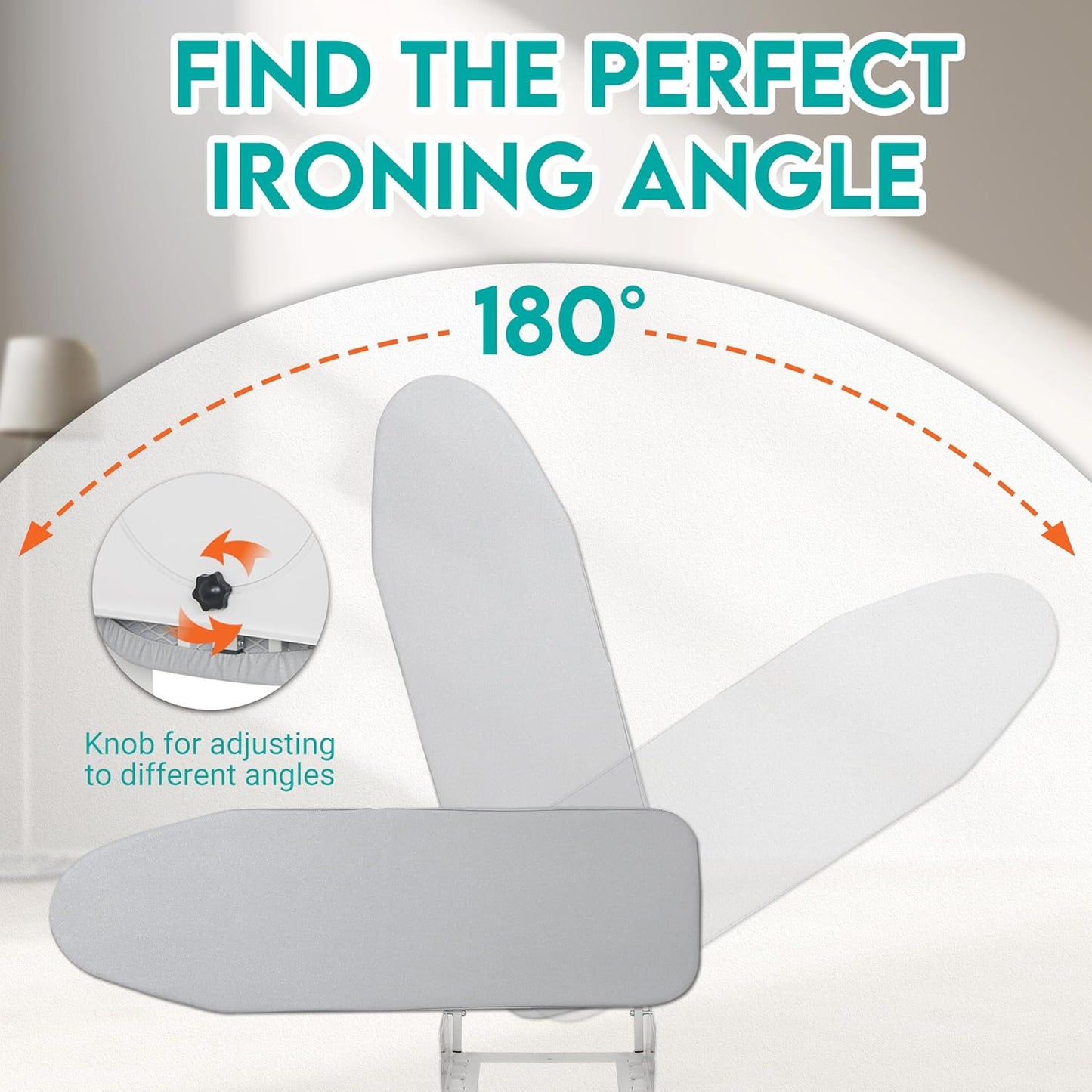 Zoes Homeware Wall Mounted Ironing Board - Space-Saving Design with 180° Rotation | 36" x 12", Silver