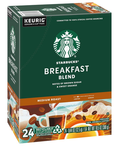Starbucks Breakfast Blend Coffee K-Cups - Smooth & Flavorful | 72 Count Pack