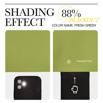 NICETOWN Green Blackout Curtains Window Panels, Window Treatment Thermal Insulated Solid Grommet Blackout Draperies/Drapes for Christmas Bedroom (Set of 2, 34 by 84 Long, Fresh Green)