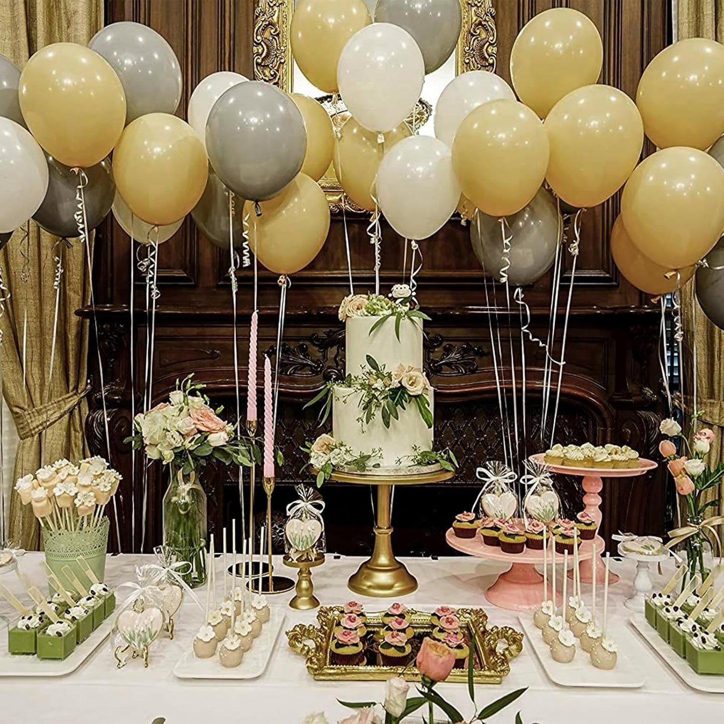 PartyWoo Tan Balloons - 100 Pcs 12 Inch Light Brown Latex Helium Balloons for Weddings & Celebrations