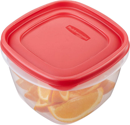 Rubbermaid Easy Find Lids | 42-Piece Food Storage Container Set in Racer Red - Organized & Durable