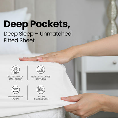 Utopia Bedding Cal King Fitted Sheet - Bottom Sheet - Deep Pocket - Soft Microfiber -Shrinkage and Fade Resistant-Easy Care -1 Fitted Sheet Only (White)