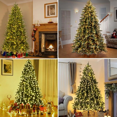 Easy Christmas Lights - 420 LED Waterfall Tree Topper | 8.2FT, 12 Lines, 8 Modes, Waterproof for 6FT Tree