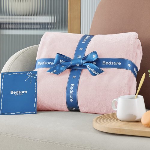 Bedsure GentleSoft Pink Fleece Blanket - 300GSM Soft Lightweight Plush Cozy Blankets for Bed, Sofa, Couch, Travel, Camping, 50x70 inches