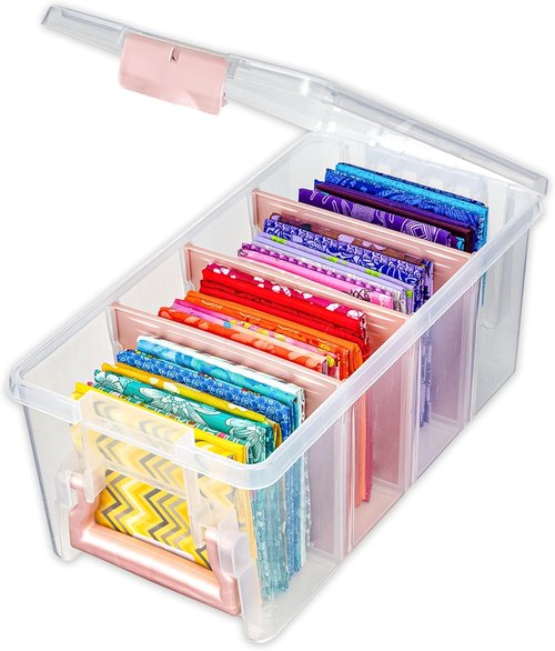 ArtBin Semi Satchel Craft Organizer - Portable Clear Storage Case with 3 Dividers for Supplies