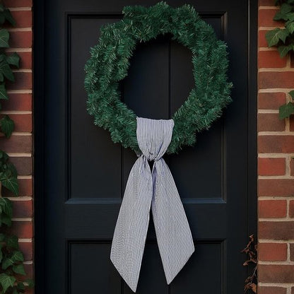 Black Striped Wreath Sash by [Brand Name] - 5.12" Wide x 54.33" for Halloween & Fall Door Decor