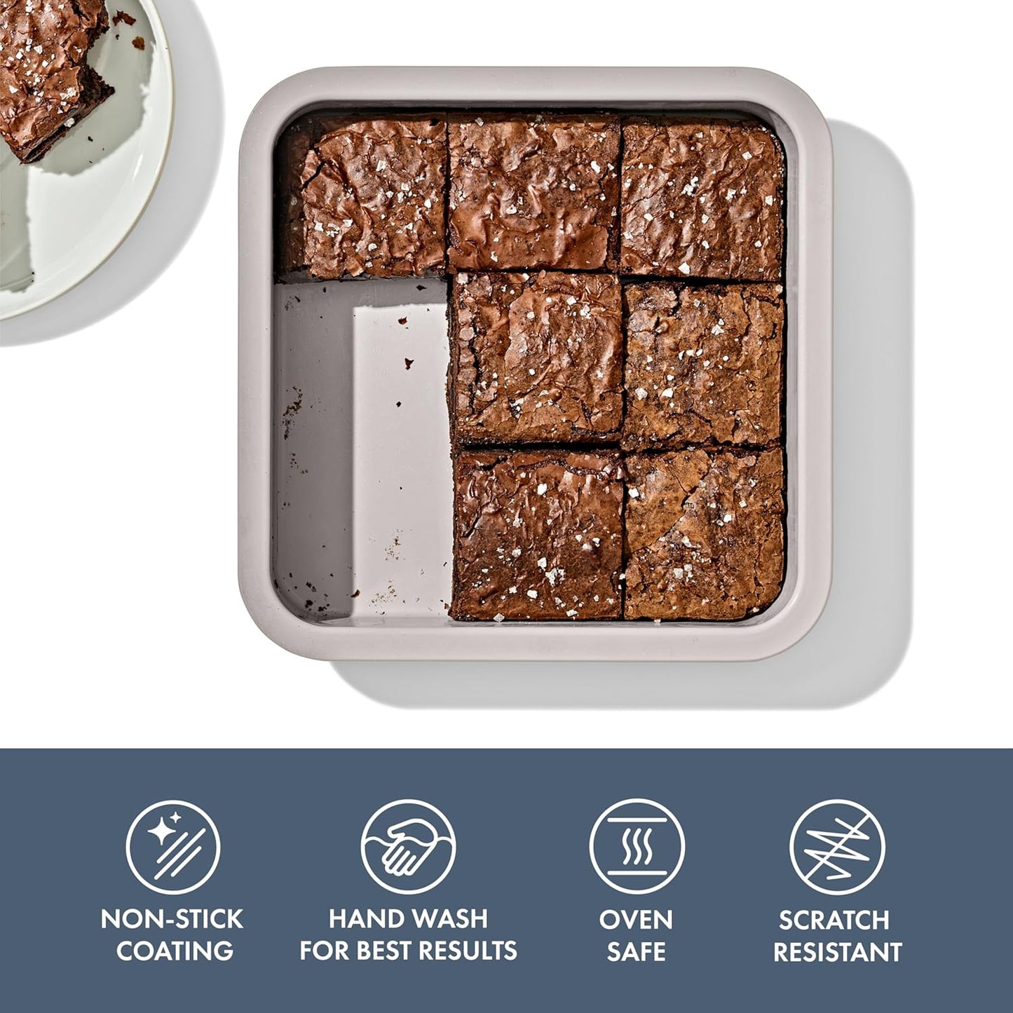 OXO Good Grips 9” Square Cake Pan - Non-Stick Pro Ceramic Coating in Storm Blue