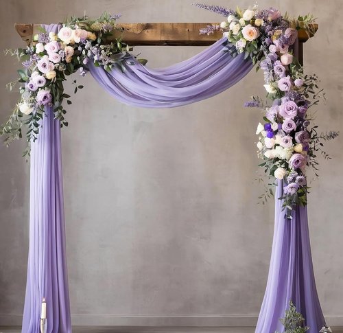 Lavender Chiffon Draping Fabric by Skiennix - 20 FT Sheer Wedding Arch Backdrop Curtain for Events