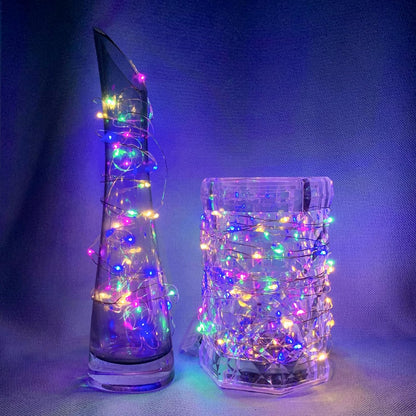 Skiennix 20 LED Fairy String Lights - 7Ft Waterproof Twinkle Lights for Parties & Weddings | Rainbow Pastel 8 Pack