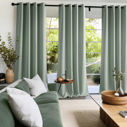 NICETOWN Room Darkening Curtains - Sage Green Drapery Panels, 52" W x 90" L for Ultimate Privacy