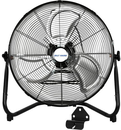 BILT HARD 4650 CFM 20" High Velocity Floor Fan, 3-Speed Heavy Duty Metal Fan with Wall-Mounting System, Industrial Shop Fan for Commercial, Garage, and Greenhouse