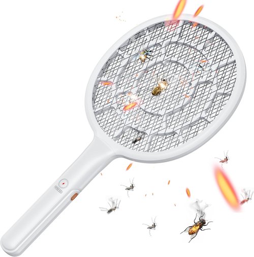 Gold Zone Electric Fly Swatter - Powerful Bug Zapper Racket with 3 mm Mesh | Lightweight, Battery Powered for Indoor & Outdoor Use