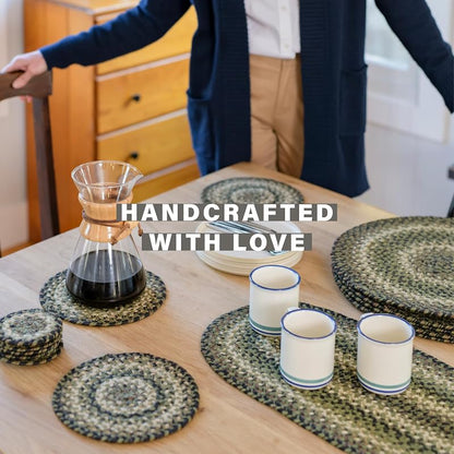 Pinecone Jute Braided Table Runner 11x36 Inches - Rustic Farmhouse Decor